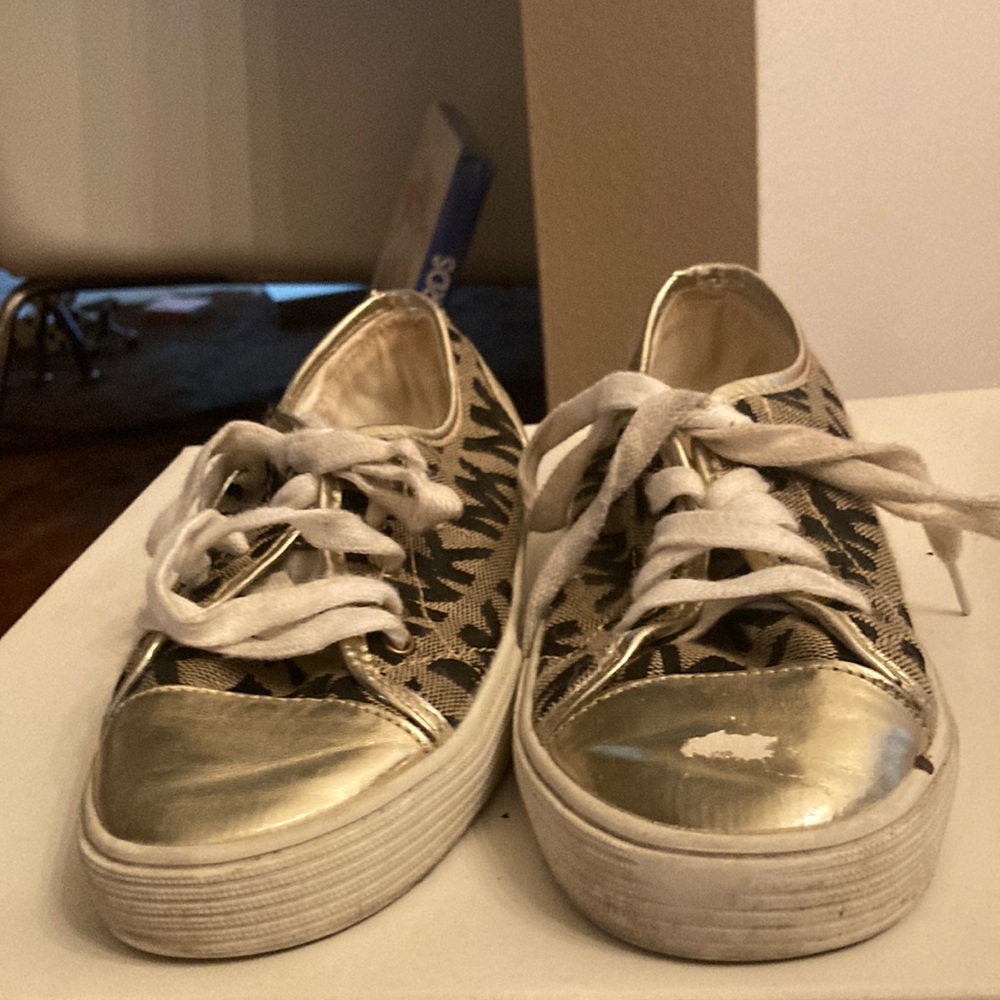Micheal Kors Gold Low Top Sneakers